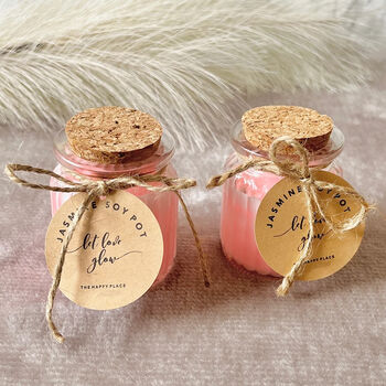 Jasmine Soy Wax Candles Set Of Two, 3 of 5