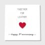 Together For Leather 3rd Anniversary Card Leather Heart, thumbnail 3 of 8