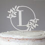 Personalised Floral Wreath Initial Wedding Cake Topper, thumbnail 3 of 4