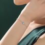Delicate Blue Opal And Cz Bracelet In Sterling Silver, thumbnail 1 of 11
