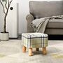 Wooden Footstool Ottoman Pouffe Padded Stool Chair, thumbnail 2 of 12