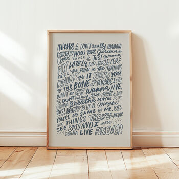 Oasis, Live Forever Song Lyrics Wall Art Print, 2 of 11