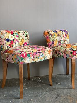 Vintage Vanity Chairs In House Of Hackney Fabric, 3 of 5