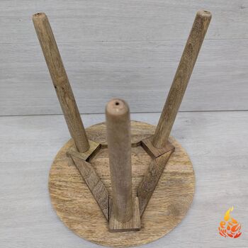 Wooden Gift For Mum,Tripod Table Featuring A Hamsa Hand, 6 of 7