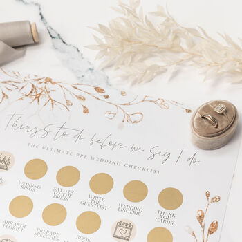 Wedding Planning Scratch Poster | Gold Florals, 3 of 4