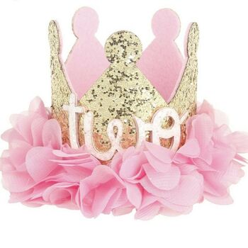 First Birthday Gold And Pink Party Crown, 3 of 7