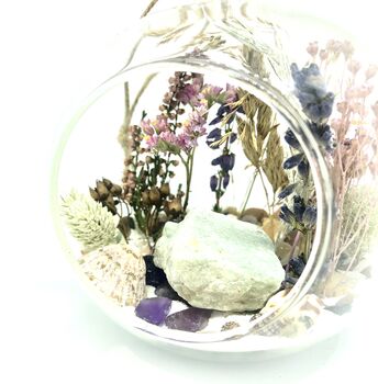Dried Flowers And Fluorite Crystal Terrarium Kit, 2 of 6