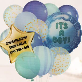 Personalised New Baby Boy Balloon Card, 5 of 6