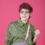 Boxy Crossbody Bag Pink Leopard Print On Teal, thumbnail 6 of 7