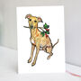 Brindle Whippet Christmas Card, thumbnail 1 of 6