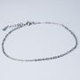 Sterling Silver Rectangle Link Chain Anklet, thumbnail 1 of 4