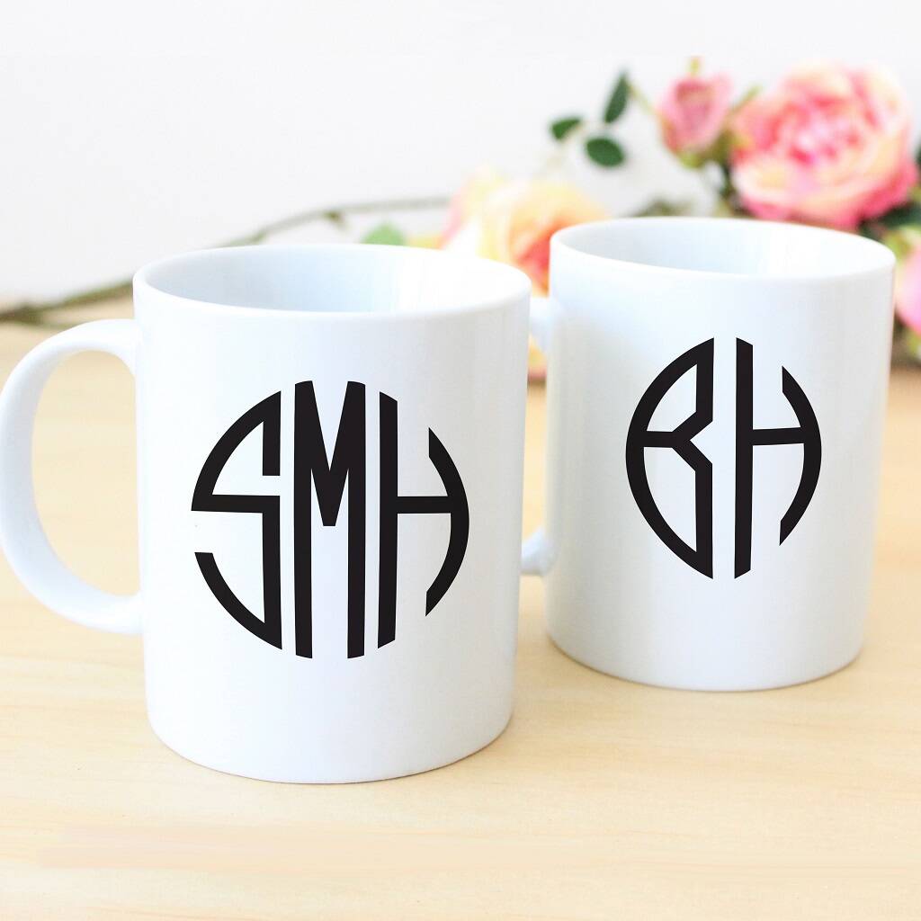 Personalised Monogram Mug Set By Chips Sprinkles Notonthehighstreet Com