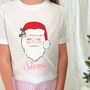 Kid's Pink Striped Christmas Pyjamas, thumbnail 2 of 3