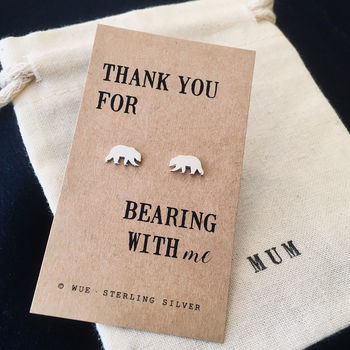 Silver Bear Earrings. Thank You Gift, 2 of 3