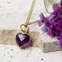 Gold Plated Heart Amethyst Gemstone Necklace, thumbnail 1 of 7