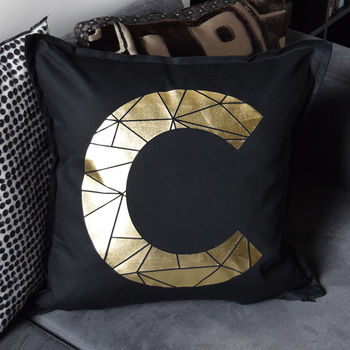 Personalised Metallic Initial Letter Cushion, 8 of 8