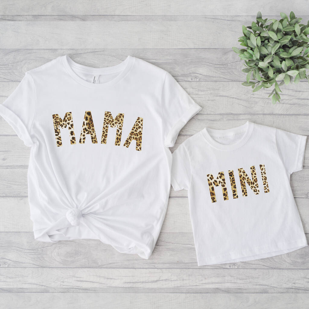 Leopard Print Mama And Baby Matching T Shirts Set, 1 of 4