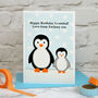 'Penguin' Personalised Birthday Card From Baby Or Child, thumbnail 3 of 3