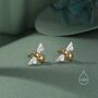 Sterling Silver Bumble Bee Stud Earrings, thumbnail 3 of 11