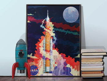 Mars Poster Spaceship Wall Art Hanging Print Poster, 3 of 11