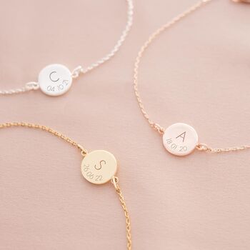 Initial And Date Personalised Bracelet Wedding Gift Set, 5 of 12