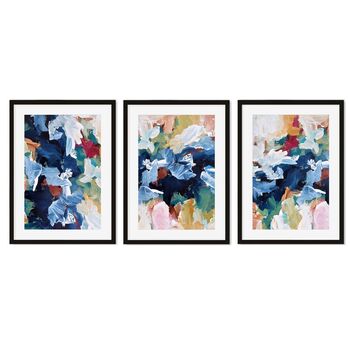 Colourful Abstract Floral Print Set Of Three, 4 of 5
