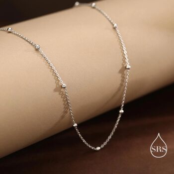 Satellite Chain Choker Necklace In Sterling Silver, 6 of 12