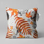 Cushion Cover With Abstract Orange Dry Leaves Pattern, thumbnail 1 of 7