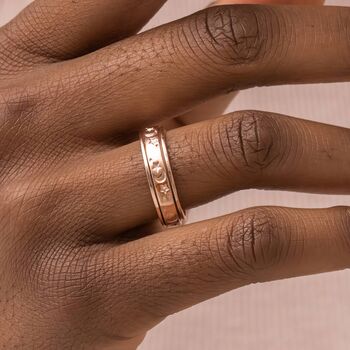 Personalised 18ct Rose Gold Plated Galaxy Spinner Ring, 3 of 10