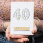 Personalised Marquee Lights 40th Birthday Card, thumbnail 1 of 2