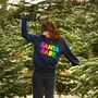 Neon Rainbow Santa Baby Christmas Sweatshirt Jumper, thumbnail 1 of 6
