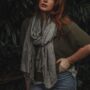 Light Grey Metallic Viscose And Modal Scarf, thumbnail 1 of 2