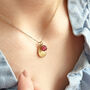 Moon And Birthstone Star Charm Necklace, thumbnail 3 of 8
