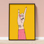Grl Pwr Rock Hand Art Print – Bold Feminist Wall Art – Unframed A1, A2, A3, A4, A5, A6, thumbnail 1 of 3