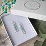 Long Turquoise Oval Earrings, thumbnail 4 of 5