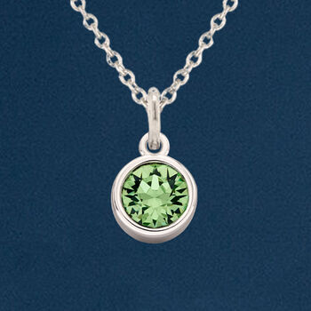 Personalised Sterling Silver August Peridot Birthstone Necklace, 2 of 12