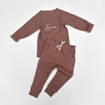 Childrens Personalised Organic Cotton Ribbed Set, 2 of 6