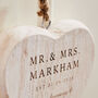 Personalised Wedding Date Wooden Hanging Heart, thumbnail 2 of 4