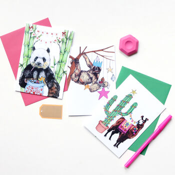 'Festive Fiesta' Sloth Christmas Card, 3 of 5
