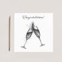 Congratulations Champagne Glasses Greeting Card, thumbnail 1 of 6