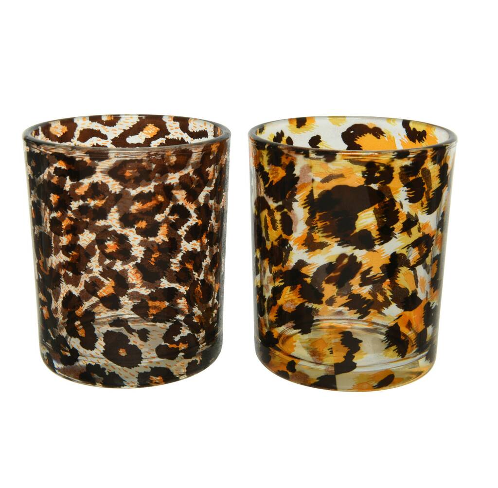 Animal Print Glass Votive By Ella James | notonthehighstreet.com