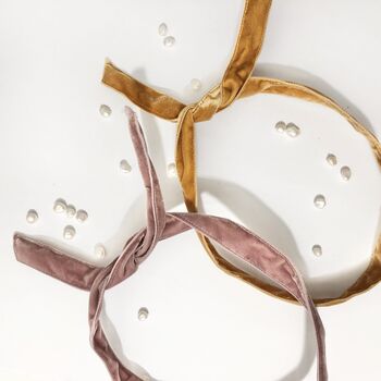 Dusty Pink Thin Velvet Wire Headband, 4 of 5