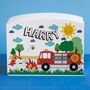 Personalised Fire Truck Themed Money Pot Piggy Bank, thumbnail 4 of 10