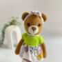 Cute Handmade Teddy Bear With Colourful Dress, thumbnail 4 of 8