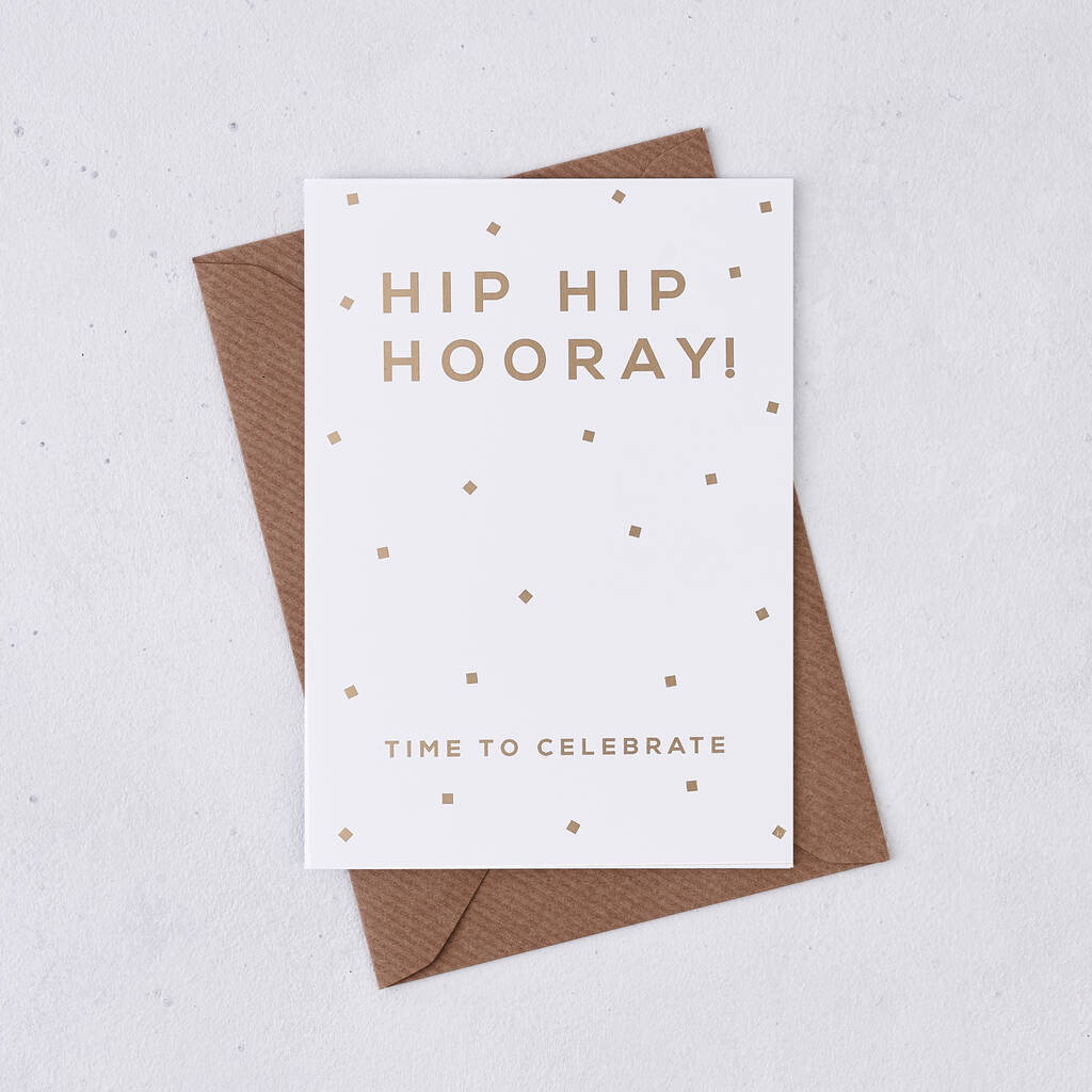 Celebration 'Hooray' Well Done Gold Foil Card, 1 of 2
