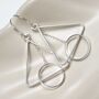 Sterling Silver Triangle And Circle Dangly Earrings, thumbnail 1 of 7