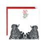 Zebras Under The Mistletoe Christmas Card, thumbnail 1 of 4