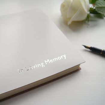 Personalised In Loving Memory Condolence Book, 6 of 8