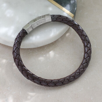 Personalised Leather Infinity Message Bracelet, 3 of 9
