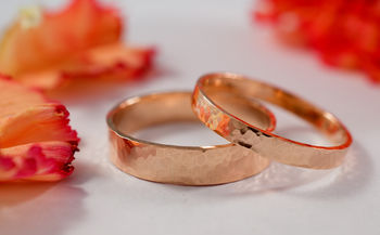 Wedding Bands In 9ct Rose Recycled Gold, 7 of 8